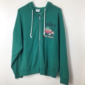 Ford Bronco xl zip up green hoody Christmas